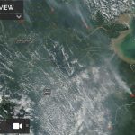 The condition of hotspots and smoke haze in the Riau and Jambi - Indonesia is visible on satellite sourced from https://worldview.earthdata.nasa.gov/